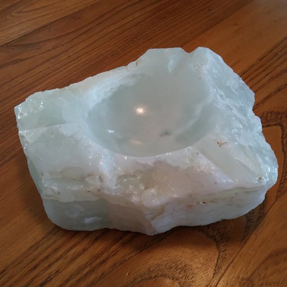 Natural Stone Ashtray, Vintage Large Marble Unpolished Ashtray, Cigar Ashtray - Picture 5 of 9